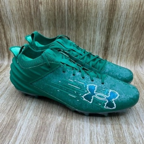 Under Armour Blur Smoke 2.0 MC Suede Men's Size 15 Football‎ Cleats Green NEW